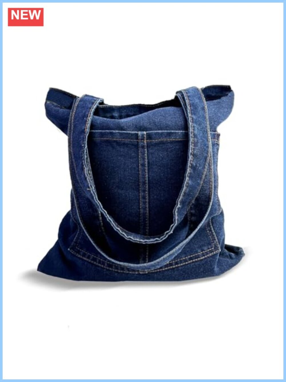 Denim Tote Bag Canvas with Zipper Shoulder Bag